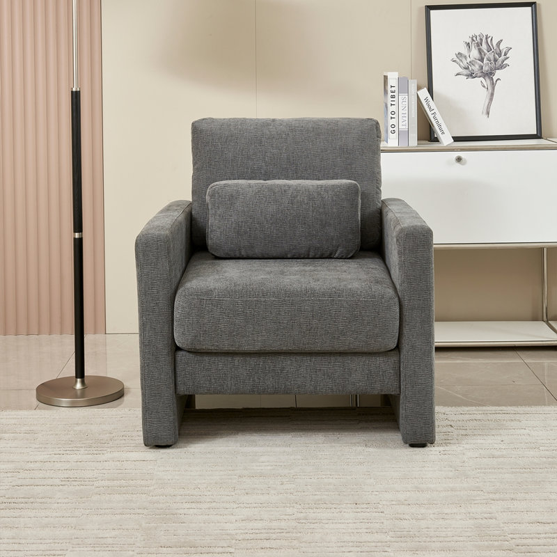 Fauteuil en chenille, Gris chenille