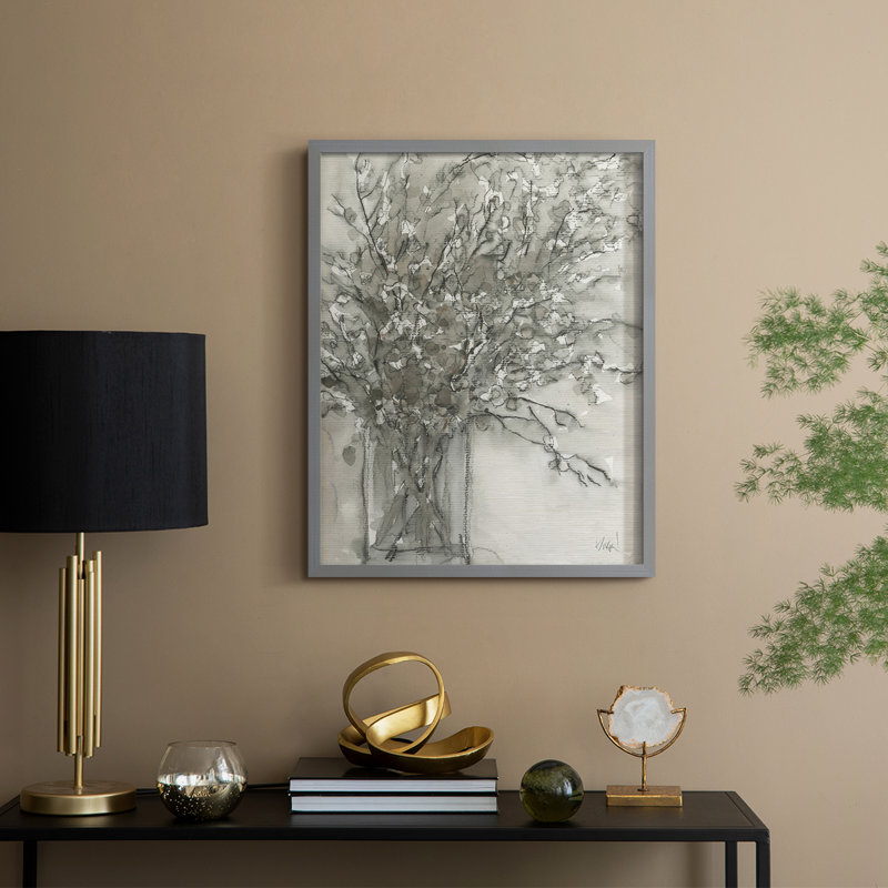 Dry Elegance I, reproduction encadrée - bois massif, H 30 po x l 24 po, Gris