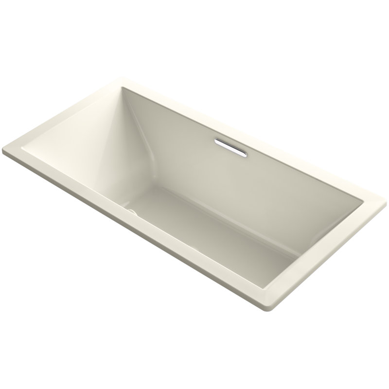 Underscore 72" x 36" Drop In Soaking Acrylic Bathtub, Almond