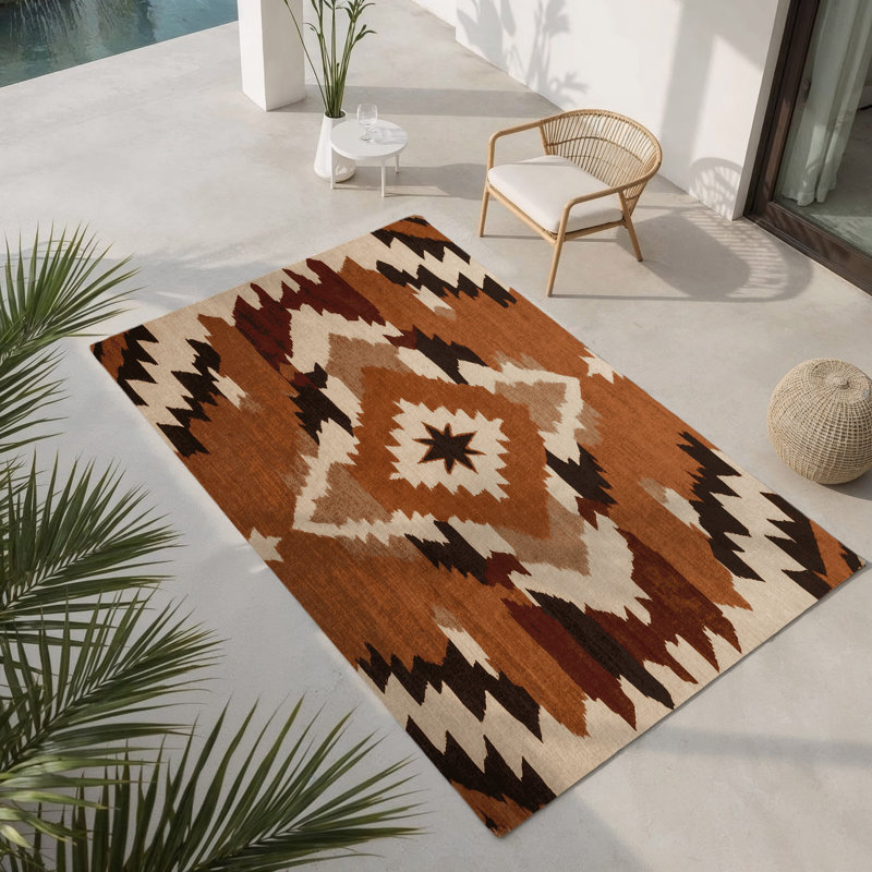 Red Rock Reverie Indoor And Outdoor Area Rug, Rectangle 9' x 12'