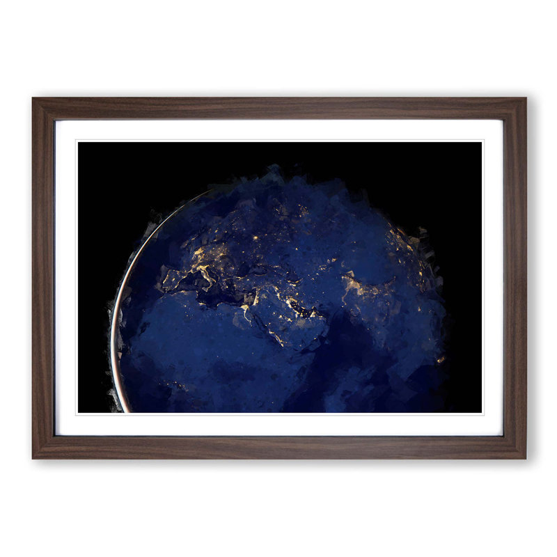 Earth View - Picture Frame Graphic Art Print, Walnut Framed, 62cm H x 87cm W x 2cm D
