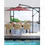 Parasol de patio décalé 10 pi avec base rotative à 360 °, abat-jour en porte-à-faux à 8 nervures pour la cour, le jardin et la piscine-352808360