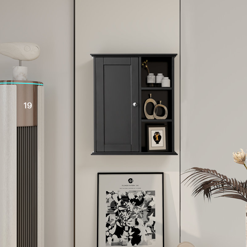 Armoire de salle de bain murale Dibru, Noir