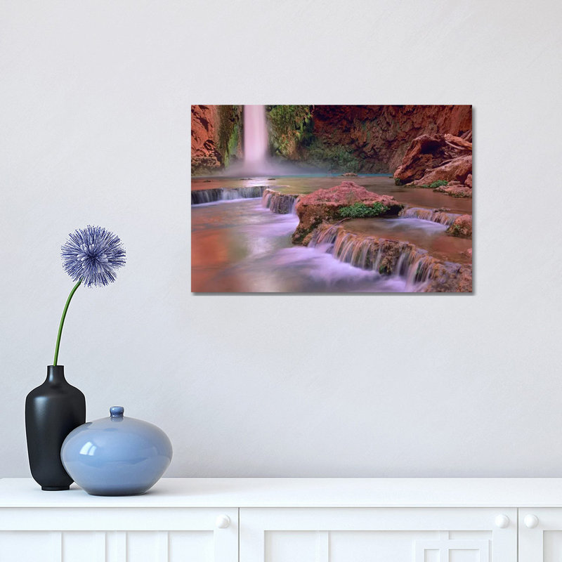 Mooney Falls Cascading Into Havasu Creek, Grand Canyon National Park, Arizona 1 Piece Wrapped Canvas Wall Art