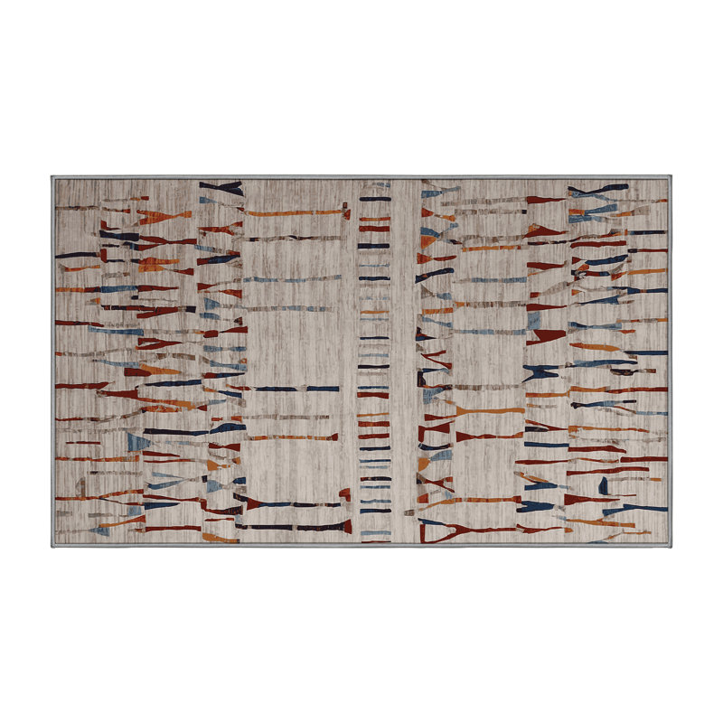 Machine Washable Gray Area Rug, Runner 2' x 4'
