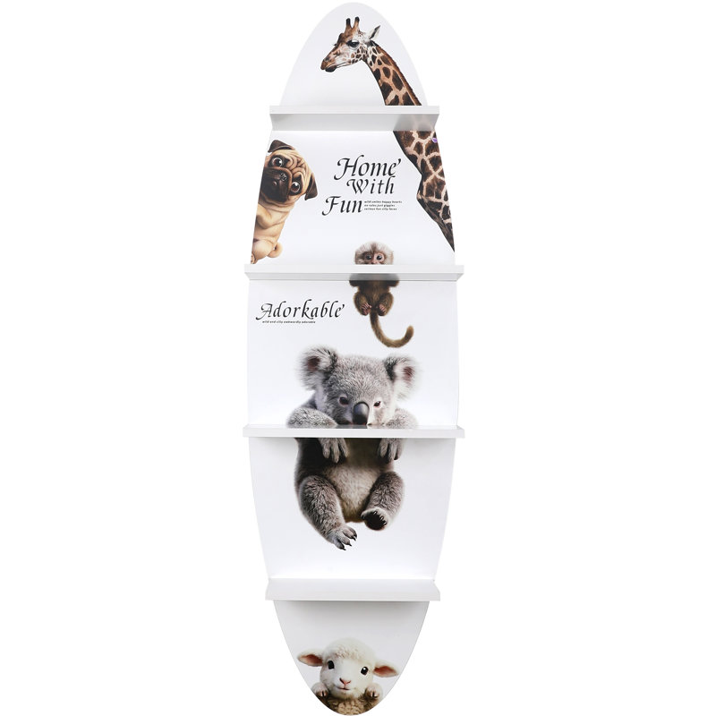 52''H Surfboard Wall Shelf with Printed Surface