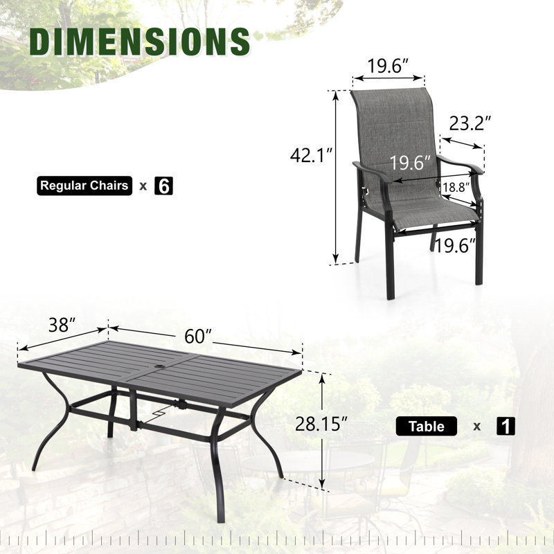 Leonard 6 - Person Patio Dining Set with