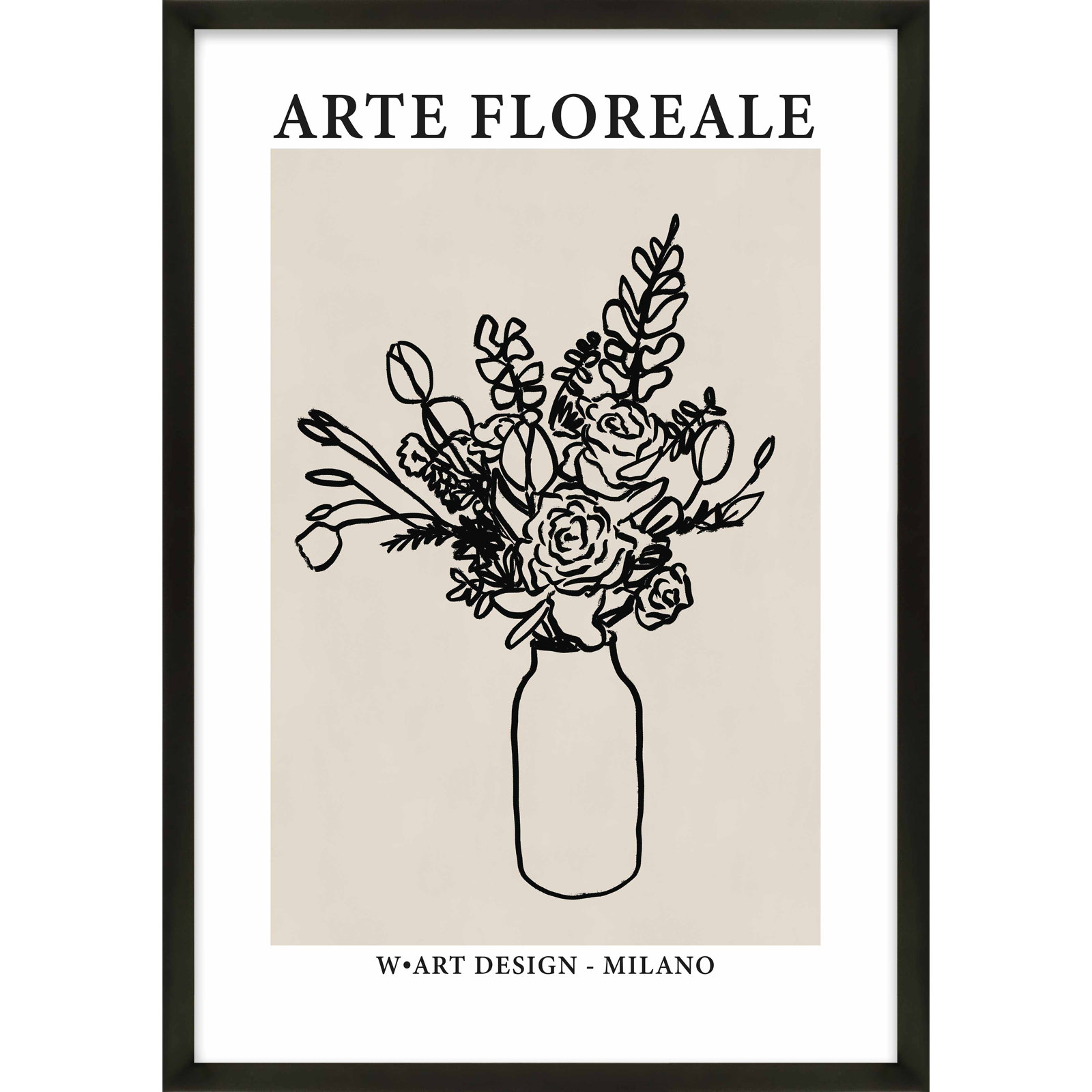 Arte Floreale 2 by Romina Gadler, Black Paper Framed, 25" H x 17.5" W