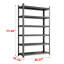 Étagère de rangement pour garage, tablettes en métal de 6 étages, unité de rangement à cloison réglable, magasin d'alimentation, garage, support de sous-sol, noir, nécessite un assemblage