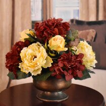 The Holiday Aisle Mixed Floral Arrangement, Red