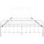 Grand lit en métal blanc de style victorien, support à lattes, rangement sous le lit et rangement robuste, soutien durable