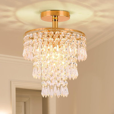 Three Layer Raindrop Crystal Chandelier