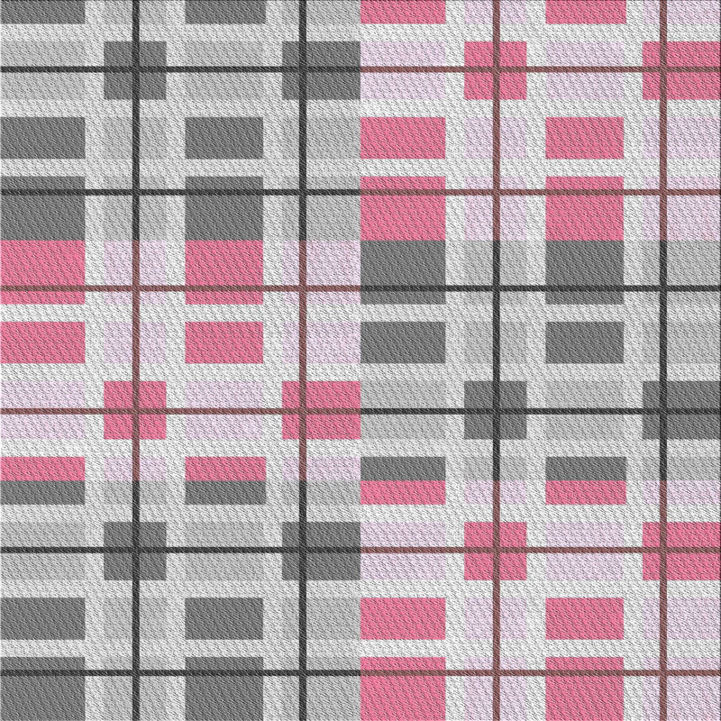 Tapis rose/vert à motifs, Carré 5 pi