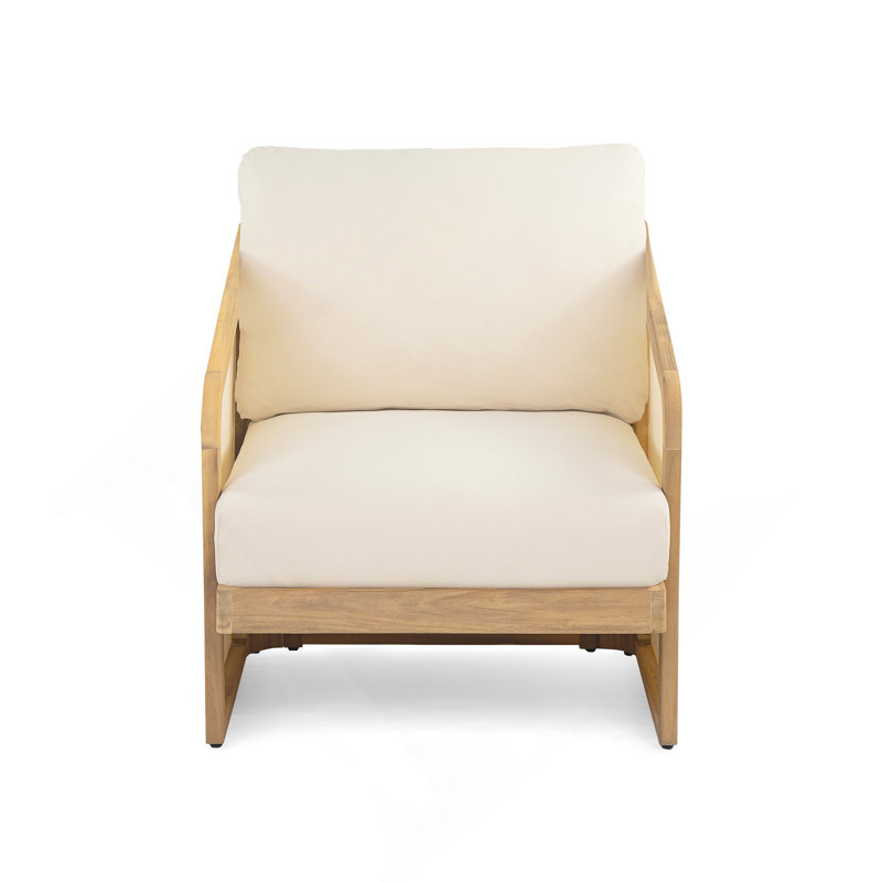 Fauteuil club en bois et textilène