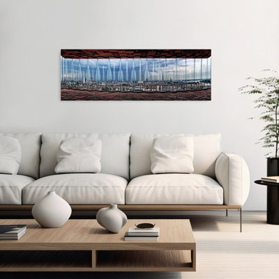 City Skyline Reflections Dramatic Modern Abstract Architecture City Wall Art