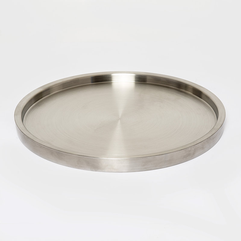 Plateau de service doublewall Monteiro, 1,25" H x 12,15" lx 12,15 D, argent