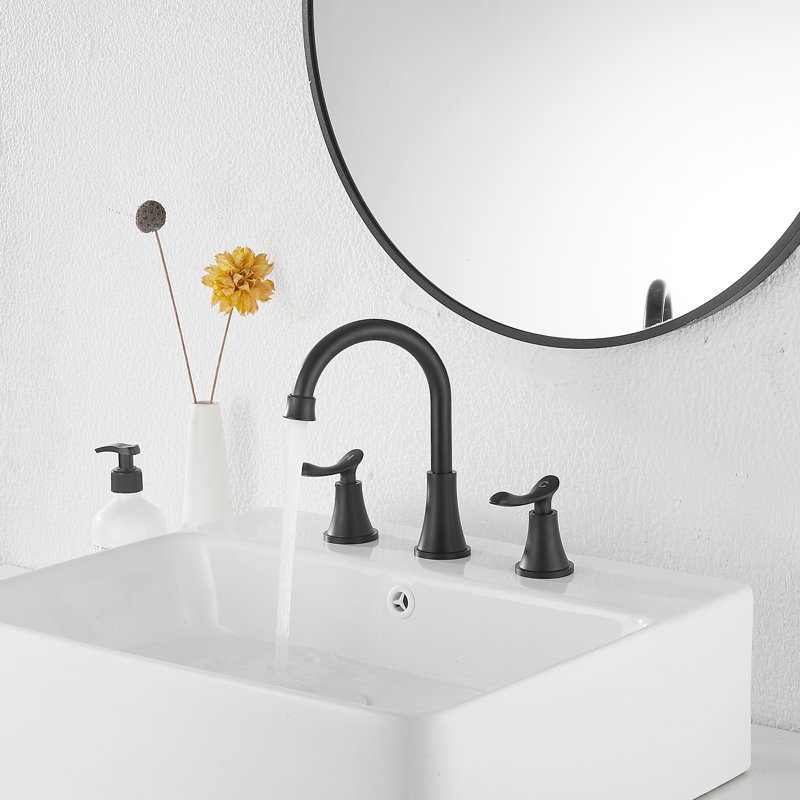 Widespread Bathroom Faucet, Matte Black