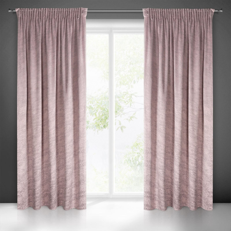 Adaelyn Blackout Curtains Single Panel, Rose