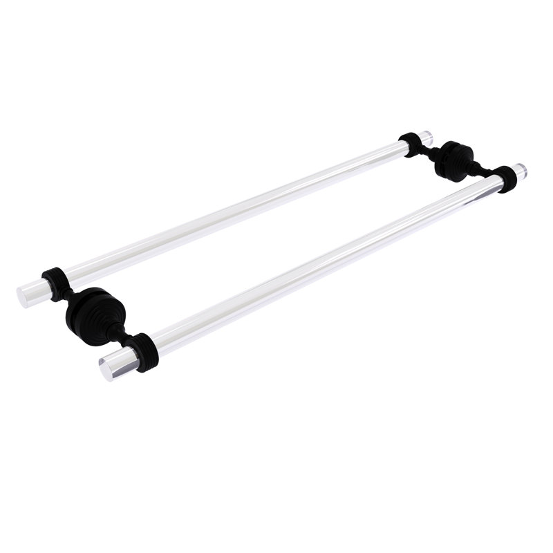 Porte-serviettes 8,7 po pour porte de douche en verre Jarrell, Noir mat