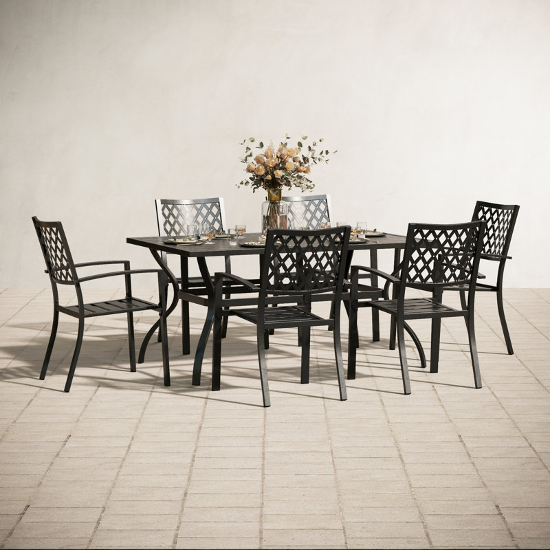 6 - Person Patio Dining Set with Rectangular Table