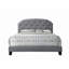 Grand lit en tissu gris Tradilla