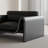 Modern Black Leather Armchair with Sculptural Frame – Italian Minimalist Design for Living Room, Office or Boutique