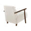 Fauteuil club Bernie, velours côtelé beige, structure en bois massif foncé-114018881