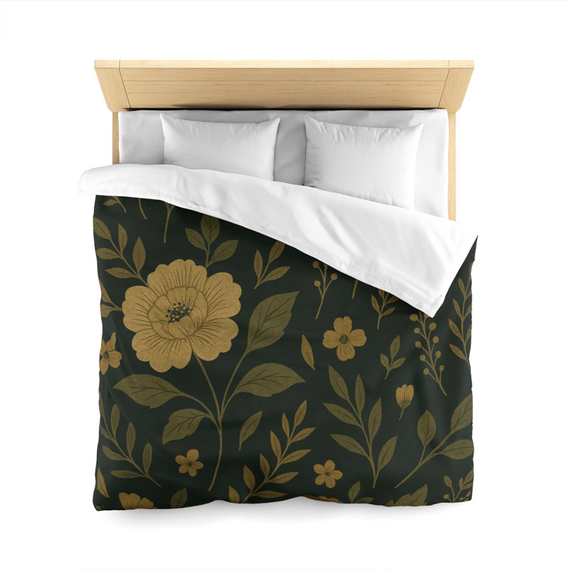 Microfiber Duvet Cover Boho Style, Design 56, Queen Duvet Cover, White
