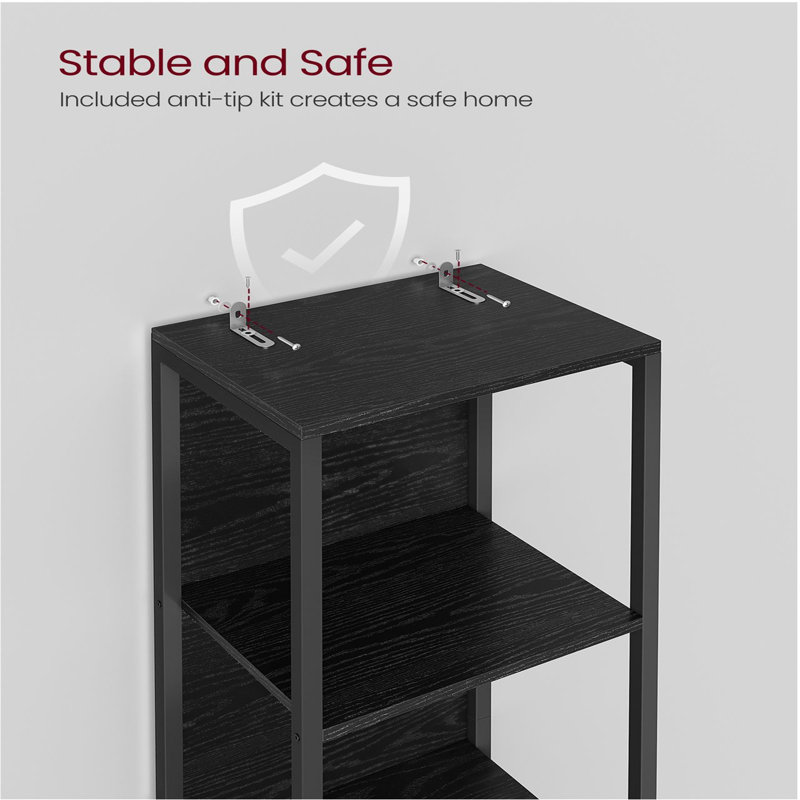 6-Tier LED Bookcase, Bookshelf With Dimmable Lights, Storage Shelf With Steel Frame