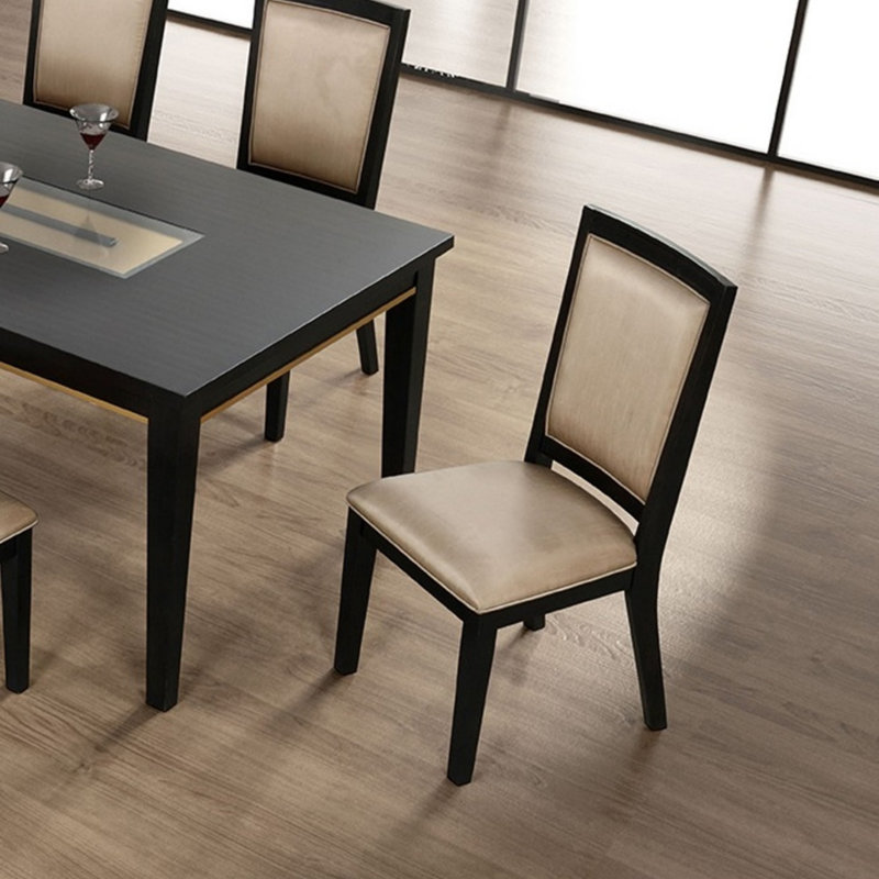 Ensemble de chaises de salle à manger espresso 2 pièces, style contemporain