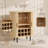 28" Fluted Wine Bar Cabinet with 8-Grid Wine Rack, 5-Level Adjustable Shelves, 2 Glass Holders, Smoothly Sliding Tambour Doors, 4 Hidden Storage Space on the Side,Modern Liquor Coffee Station, Natural-427791309