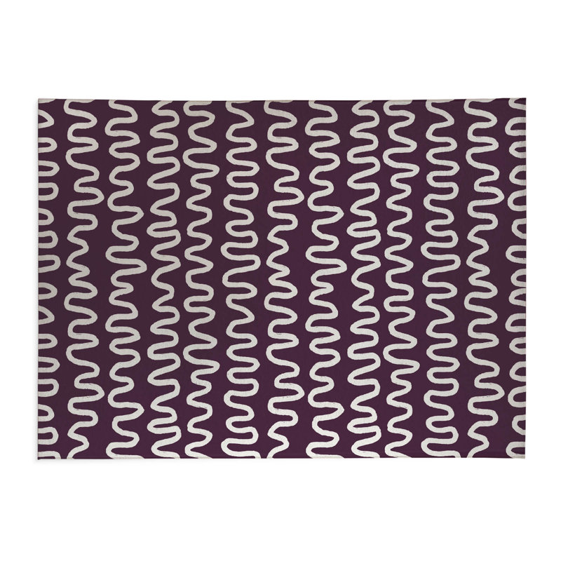 Tapis de cuisine Wiggle, Rectangulaire 4 pi x 6 pi, Aubergine