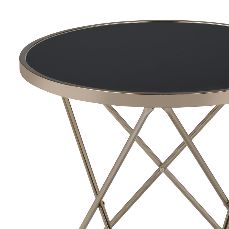 Table de bout, champagne et verre, Noir