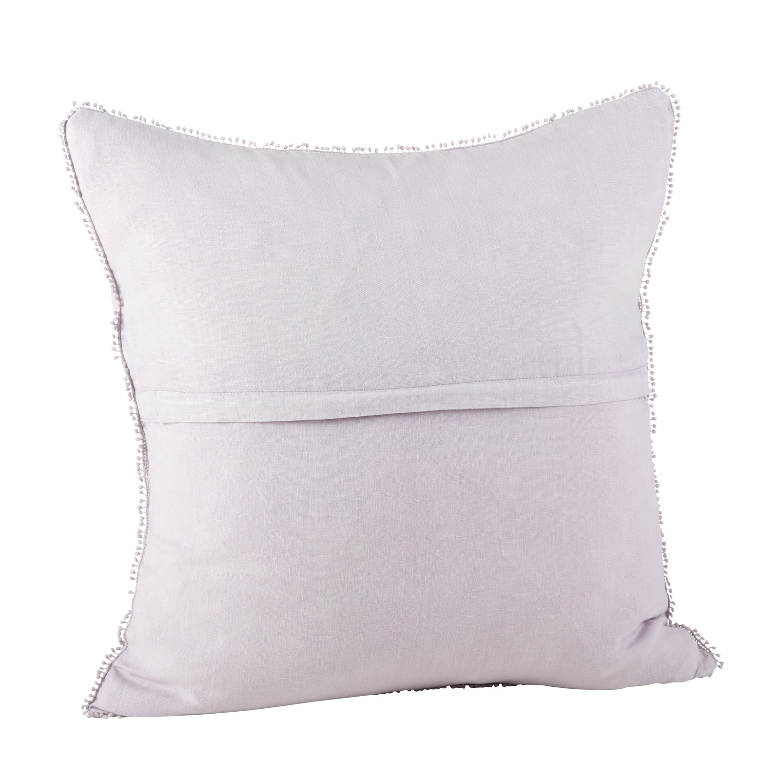 Garter Pom-poms Linen Throw Pillow, Lavender