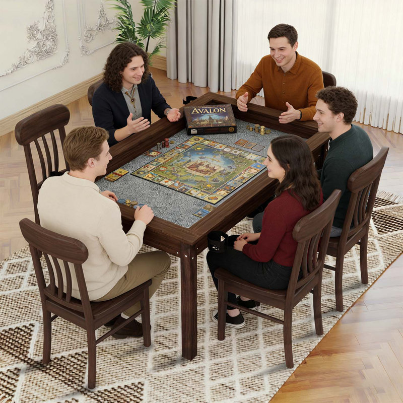 Table de jeu de société avec plateau amovible, pour 4 à 6 joueurs
