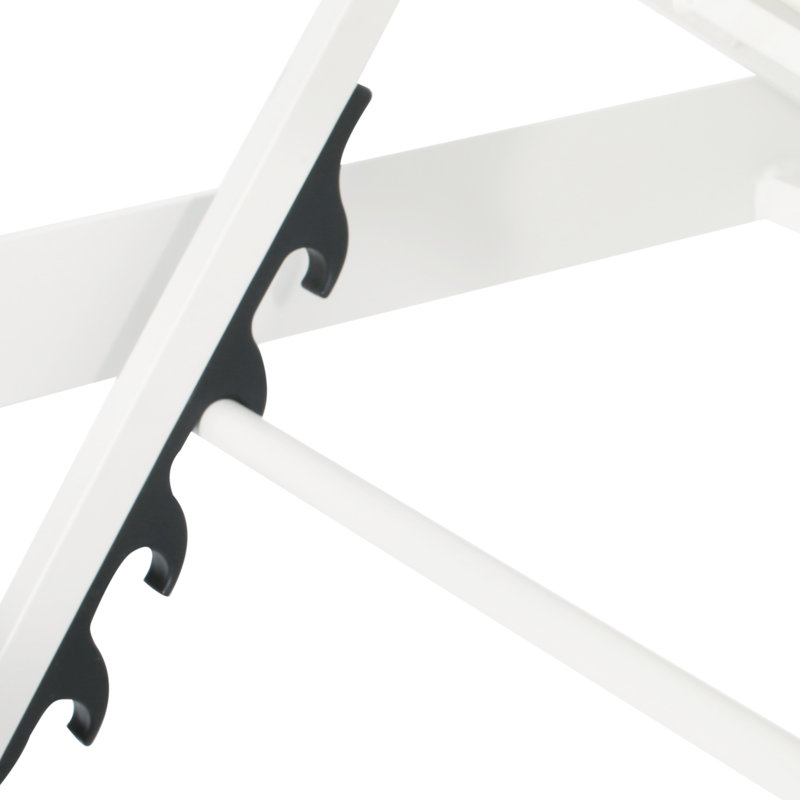 Chaise longue réglable en blanc avec assise en filet et assemblage facile, de 2 à 2 en aluminium