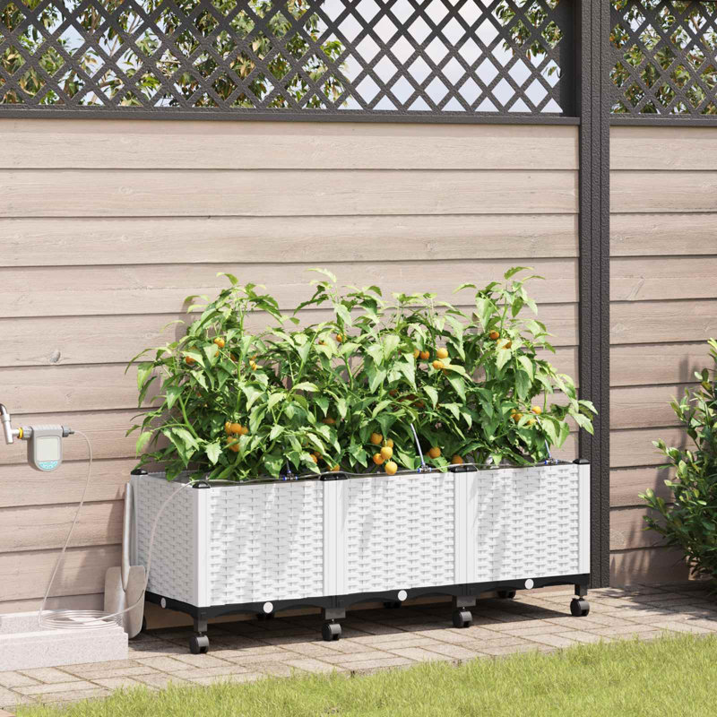 Planter, 43.5cm H x 120cm W x 40cm D, White