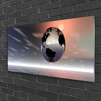 Glass Print Wall Art 100X50cm Image Printed On Glass Decorative Wall Picture Behind Toughened / Tempered Safety Real Glass For Kitchen & Living Room Theme: Earth Art