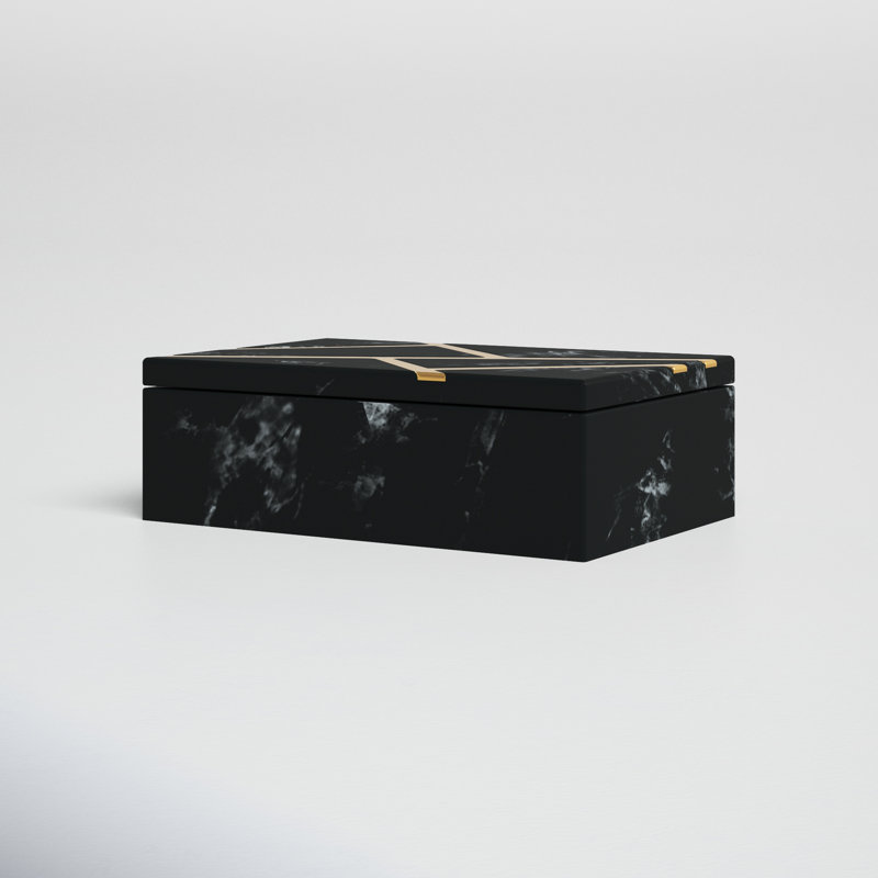 Wylie Marble Memory Box, Black