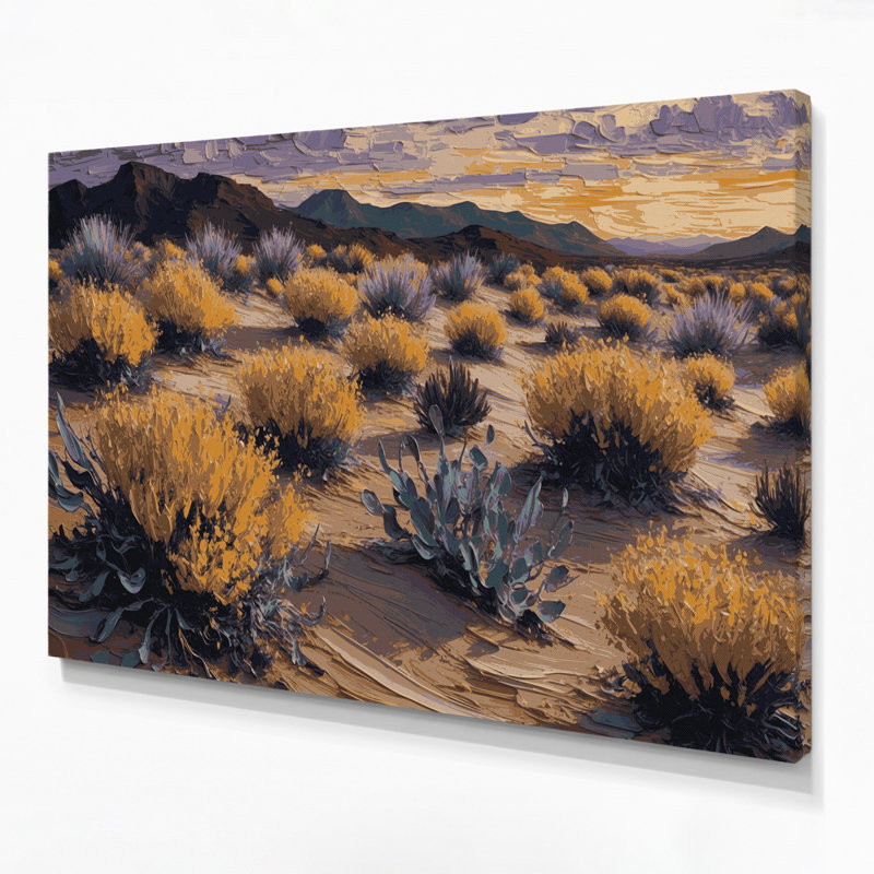 «Southwestern Plants», art mural brun sur toile 153, H 11 po x l 14 po