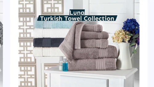 Enchante Home 8-Piece Anthracite Turkish Cotton Hand Towel