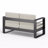 Outdoor Patio Loveseat, Bay MP1 Black Finish With Beige Cushion