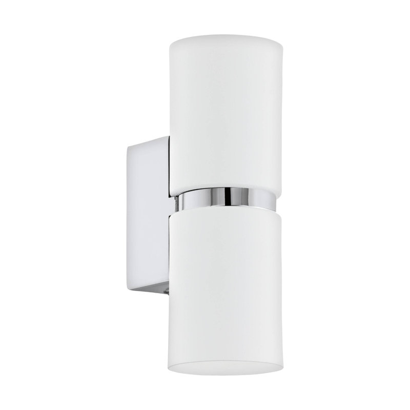 Haleigh Steel Wallchiere, Chrome Shade/White Frame