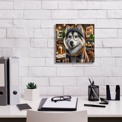 «Hipster Dog - Siberian Husky» par Rey Klimt, art mural sur toile