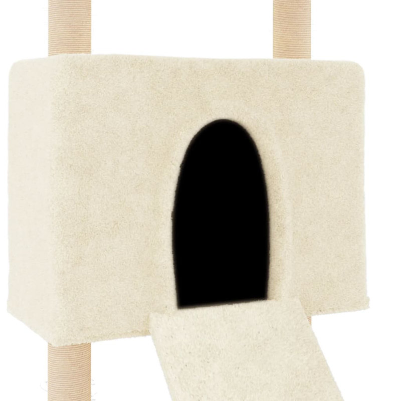 vidaXL Cat Tree Engineered wood Large Cat Tree Rectangular, Cream