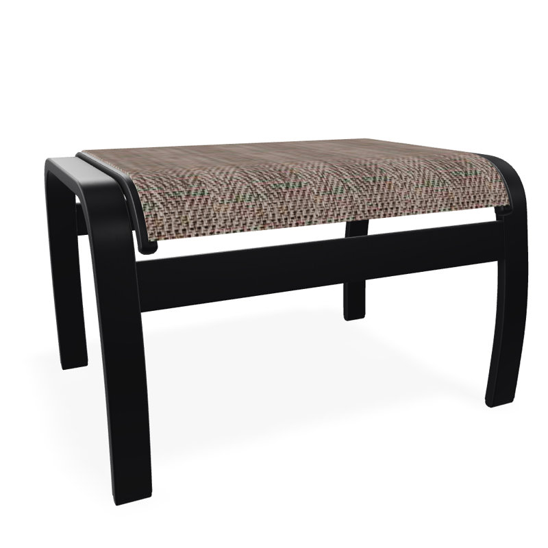 Repose-pieds d'extérieur avec coussin Askar, Noir texturé, Lime