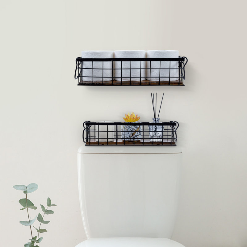 Metal and Solid Wood Decorative Basket