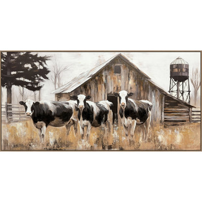 Barnside Watch - 30" x 60" - Hand-Embellished Canvas in Frame