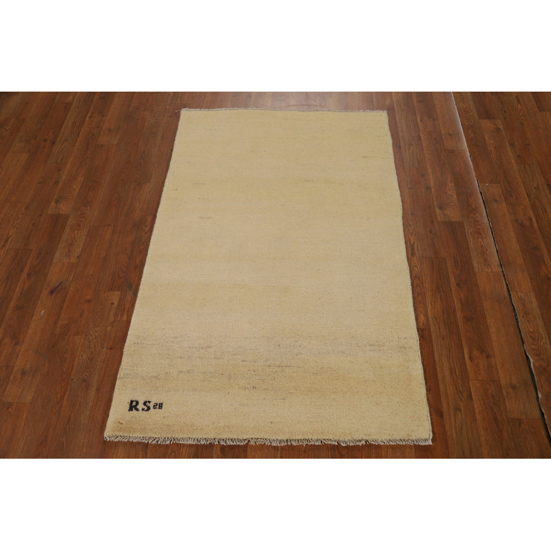 Tapis de vestibule oriental moderne en laine Gabbeh 3 x 4