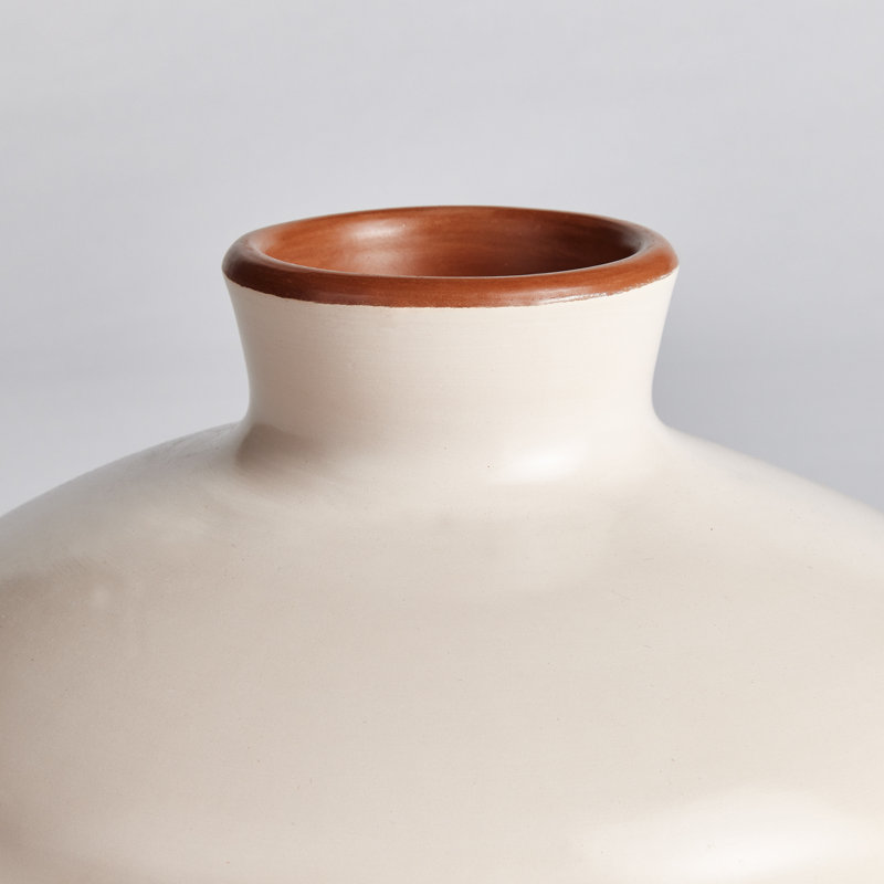 Fiorella Handmade Ceramic Table Vase, White, 7"